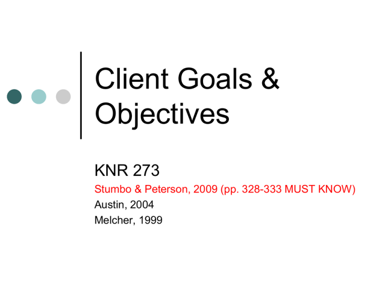 Client Goals Objectives