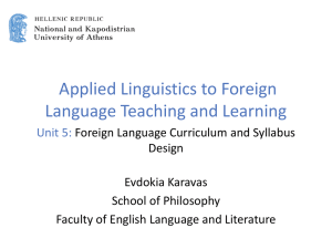 Foreign Language Curriculum and Syllabus Design (PPT)