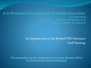 K-6 Introduction to PDHPE PPT
