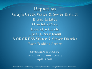 Report on the Gray's Creek Water & Sewer District