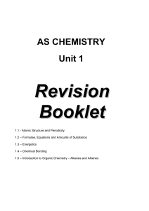 Revision Booklet Unit 1
