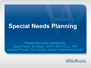 Special Needs Planning - Sound Financial Strategies