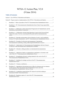 Section I - List of WTSA-12 Resolutions and Opinion