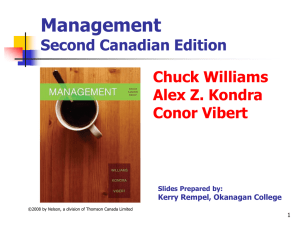 Chapter 12 - Management, Second Canadian Edition