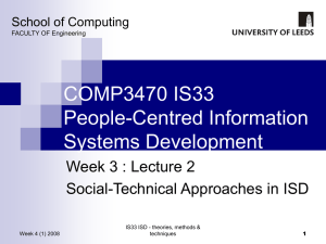 COMP3470 IS33 People-Centred Information Systems Development