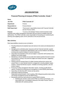Financial Planning & Analysis (FP&A) Controller, Grade 7