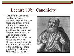 Canonicity of Scripture