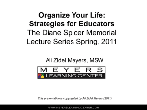 Organize Your Life - Meyers Learning Center