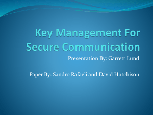 Key Management For Secure Communication