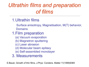 Ultrathin films and preparation of films