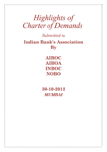 Charter of Demands - Bank Of India officers' associations Vidharbha