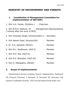 M/o Environment & Forests