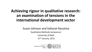 Achieving rigour in qualitative research