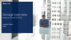 Storage overview Windows Server 2012 R2
