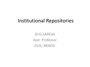 Institutional Repositories - Master of Library and Information Science