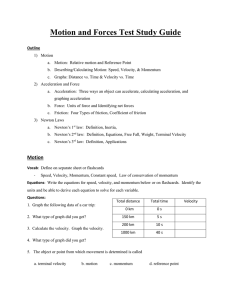 Motion and Forces Test Study Guide
