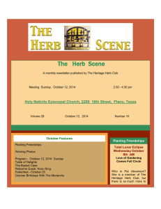 October Newsletter 2014 - The Heritage Herb Club