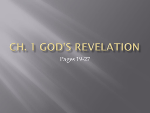 Ch. 1 God*s Revelation