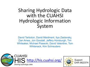 Sharing Hydrologic Data with the CUAHSI Hydrologic - CUAHSI-HIS