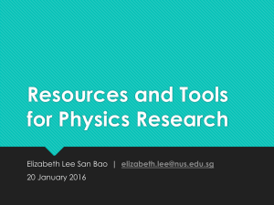 Resources and Tools for Physics Research