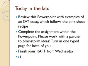 SAT essay development using research prompts, choose three