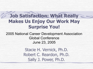 An Analysis of the Correlates of Job Satisfaction: The Contribution of