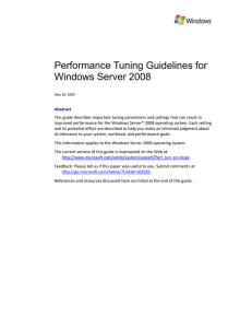 Performance Tuning for Terminal Server