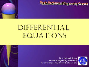 1 st Order DE - Homogeneous Equations