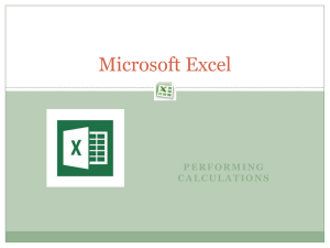 Calculations in Excel