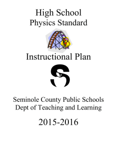 Physics Standard - Seminole County Schools