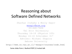 Reasoning about Software Defined Networks