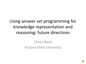 Using answer set programming for knowledge representation and