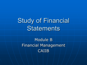 Study of Financial Statements - Indian Institute of Banking & Finance