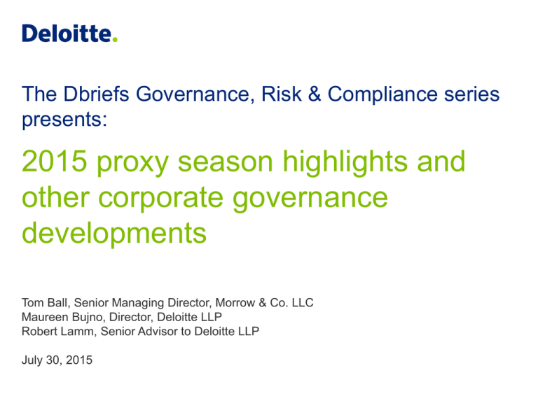 The Dbriefs Governance, Risk & Compliance series