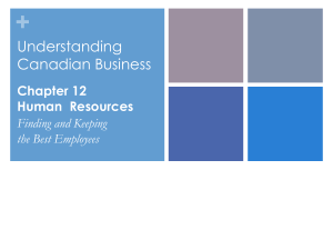 Chapter 12 - Human Resource Management: Finding and Keeping