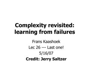 Complexity revisited: learning from failures and successes