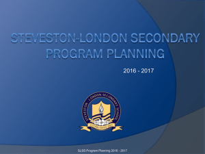 SLSS Program Planning 2016-2017 - Steveston