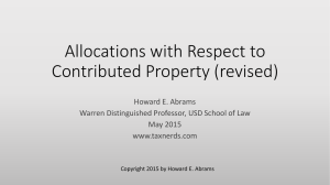 Allocations with Respect to Contributed Property