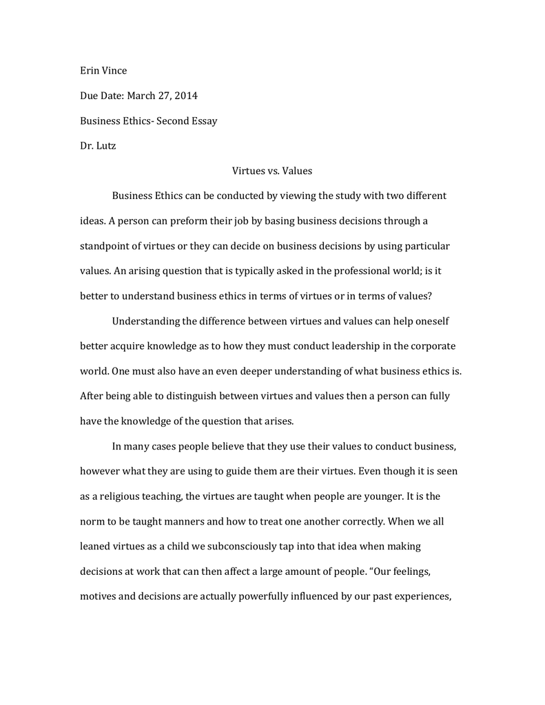 how to start an essay about business ethics