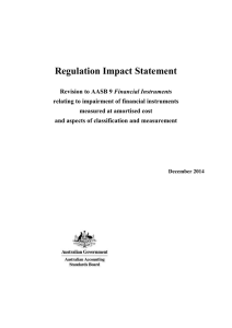 AASB 9 Financial Instruments RIS - Best Practice Regulation Updates