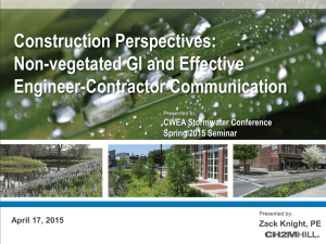 Non vegetated GI and Effective Engineer Contractor Communication