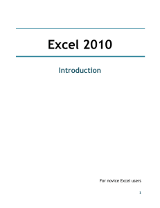 Excel 2010 Training: Introduction