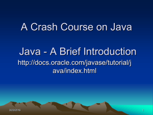 A Crash Course on Java