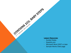 Citations 101: Baby steps