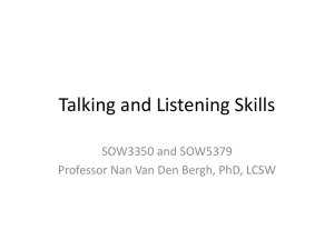 Talking and Listening Skills