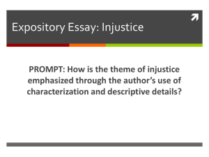 Expository Essay: Injustice - Humble Independent School District