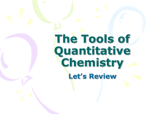 notes ch1 The Tools of Quantitative Chemistry