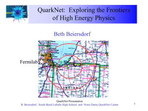 Quarknet: Exploring Frontiers of High Energy Physics