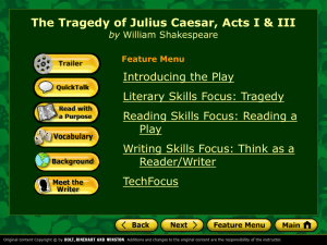 The Tragedy of Julius Caesar, Acts I & III