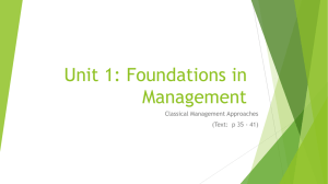 Classical Management Approaches